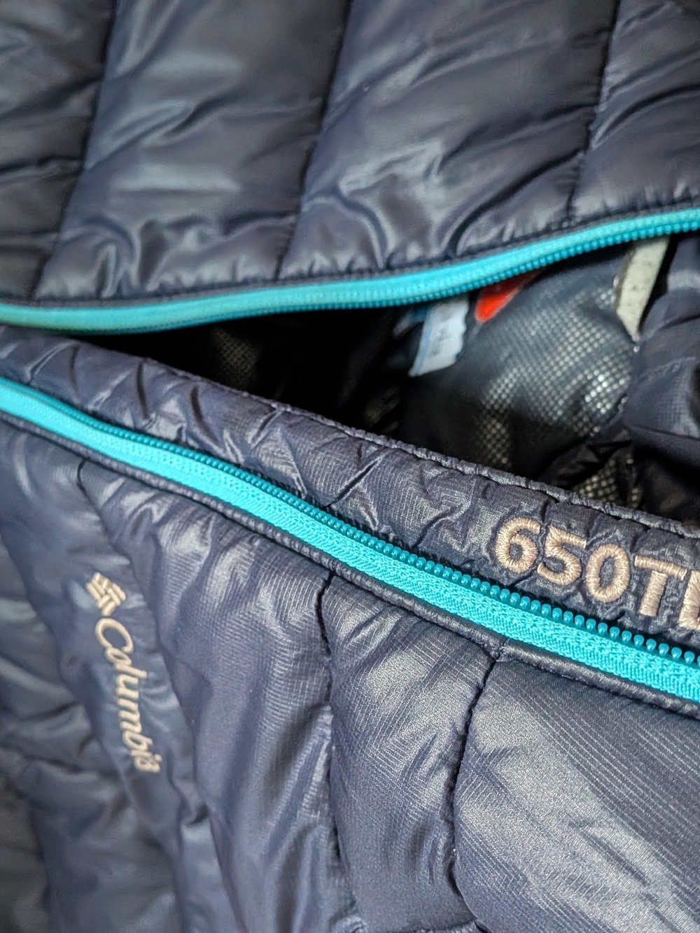 Columbia Gold 650 TurboDown Radial Hooded Down Jacket Women's XS Blue - Picture 5 of 5